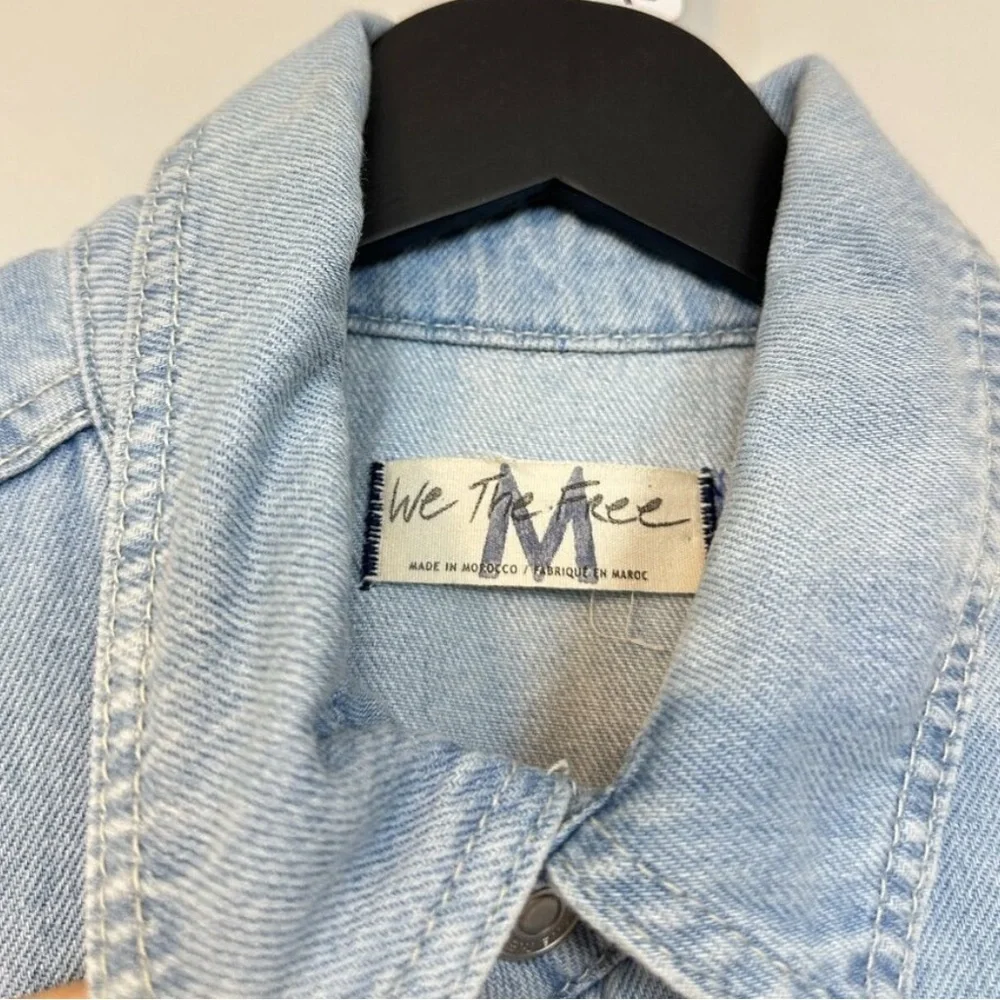 FREE PEOPLE Marci Denim Coverall in Wash Clear Skies - Picture 7 of 8